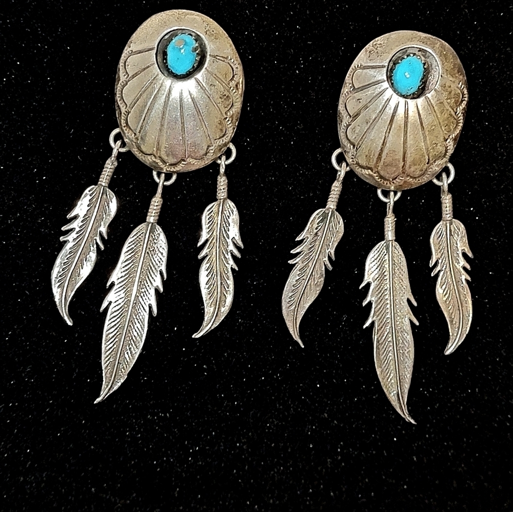 NAVAJO Sterling Silver Earrings - Picture 8 of 8